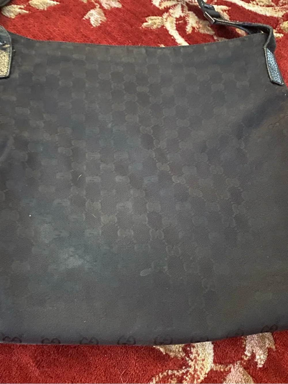 Gucci Black Monogram Messenger Bag